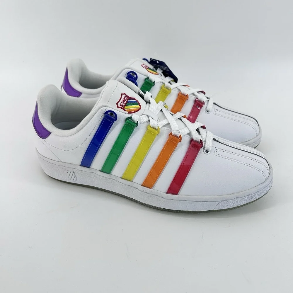 K Swiss NOH8 Rainbow Stripe Sneakers Mens 12 Pride Month Streetwear Retro